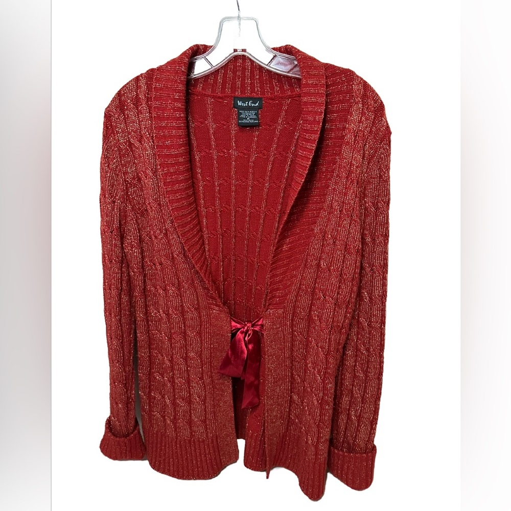 West End Front tie Cardigan‎ Sweater size M